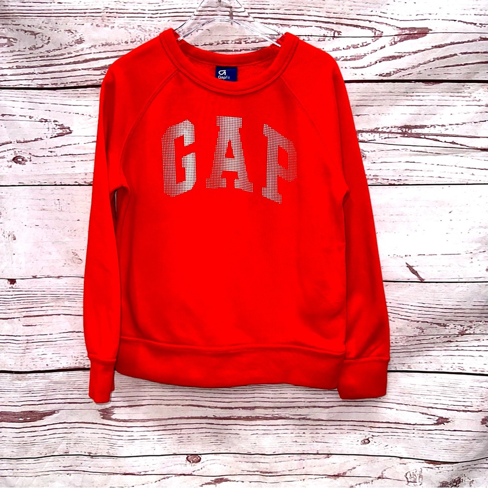 Gap Gapfit Kids Red Long Sleeve Logo Top Size Small